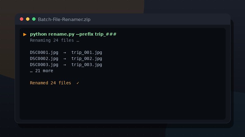 Batch File Renamer preview