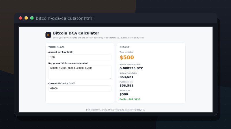 Bitcoin DCA Calculator preview
