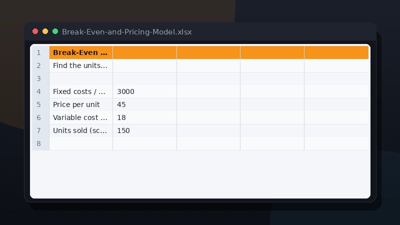 Break-Even & Pricing Model preview