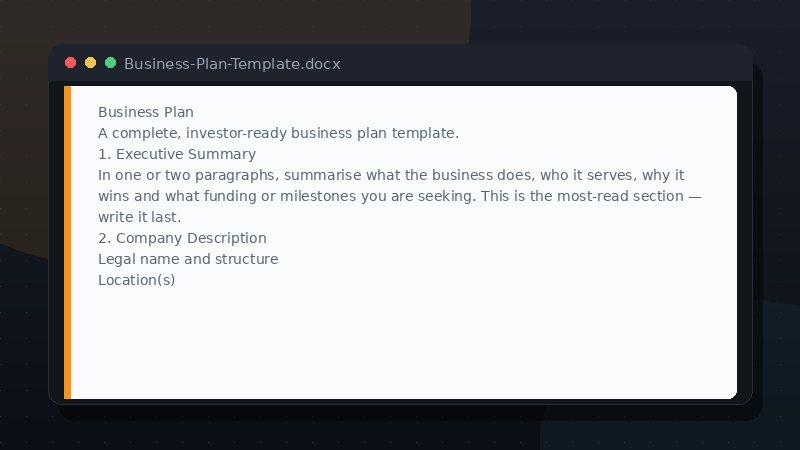 Business Plan Template preview