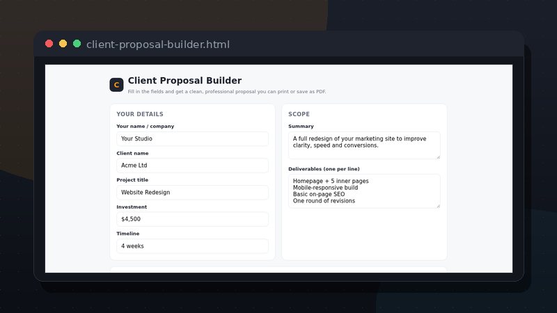 Client Proposal Builder preview
