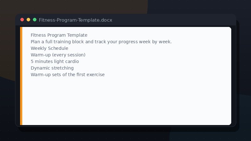 Fitness Program Template preview