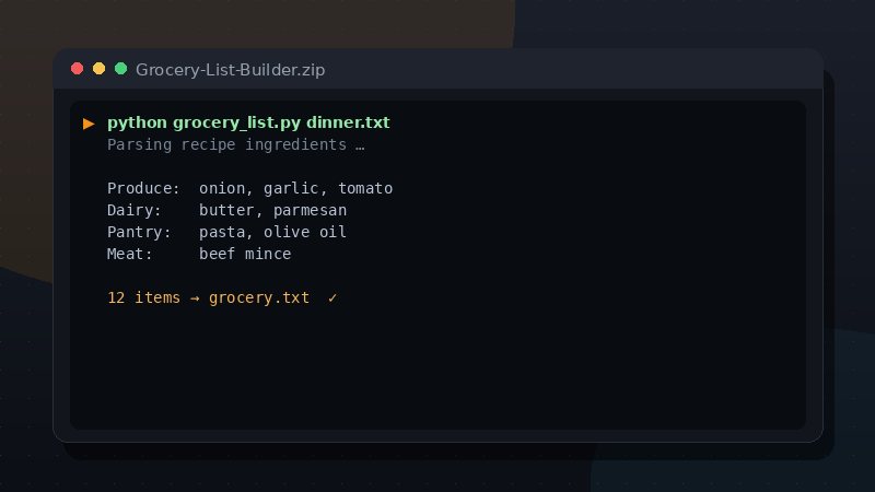 Grocery List Builder preview