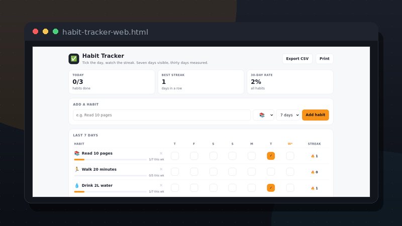 Habit Tracker (Web App) preview