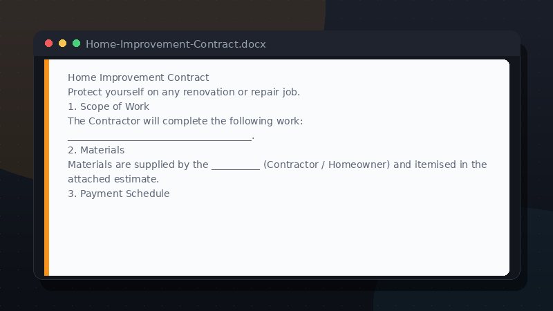 Home Improvement Contract preview