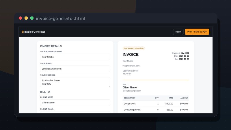 Invoice Generator (Web App) preview