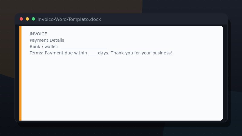 Invoice Template (Word) preview