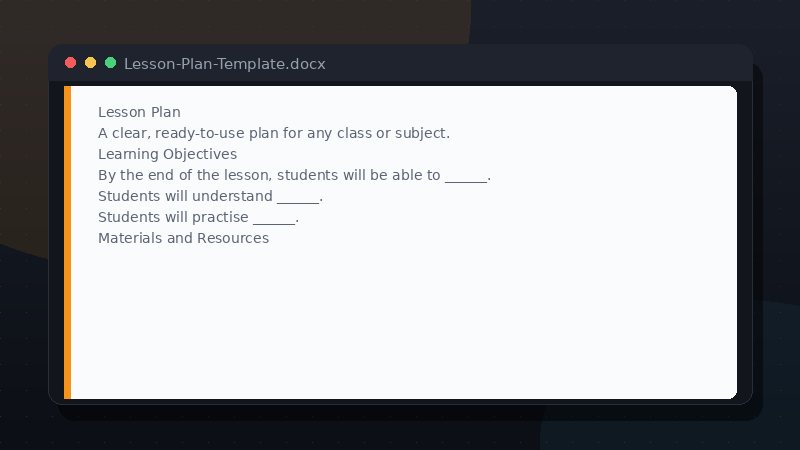 Lesson Plan Template preview