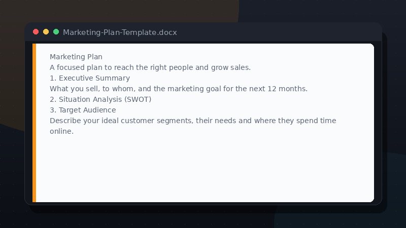 Marketing Plan Template preview