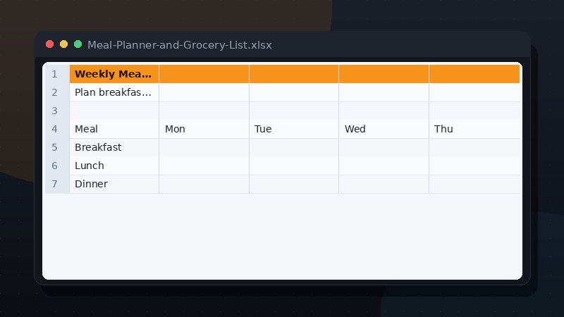 Meal Planner & Grocery List preview