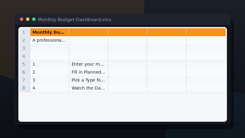 Monthly Budget Dashboard preview