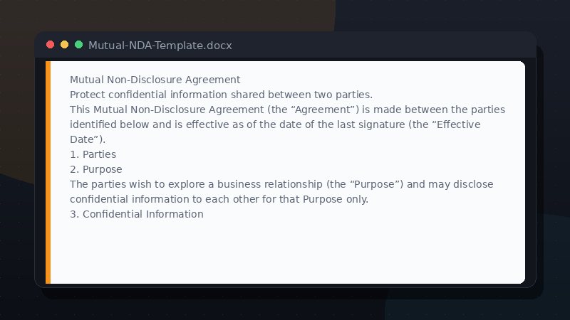 Mutual NDA Template preview