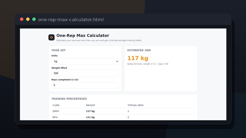 One-Rep Max Calculator preview