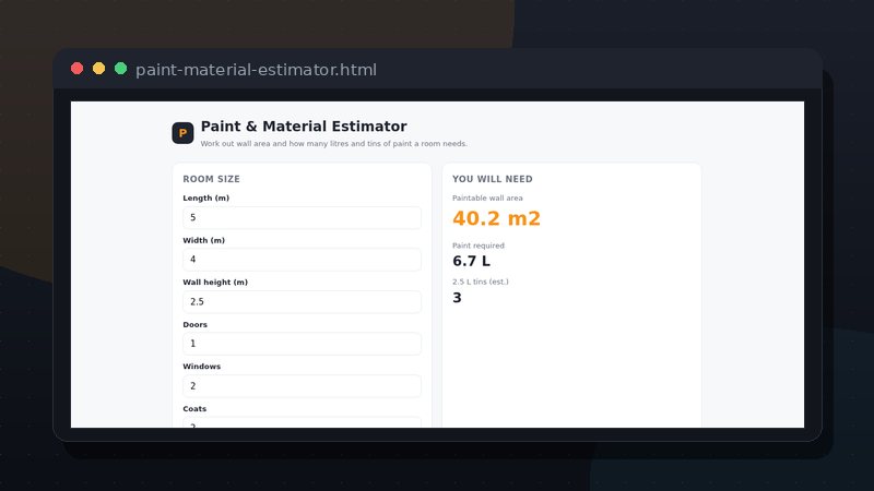 Paint & Material Estimator preview