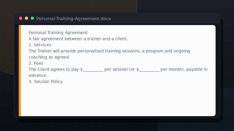 Personal Training Agreement preview