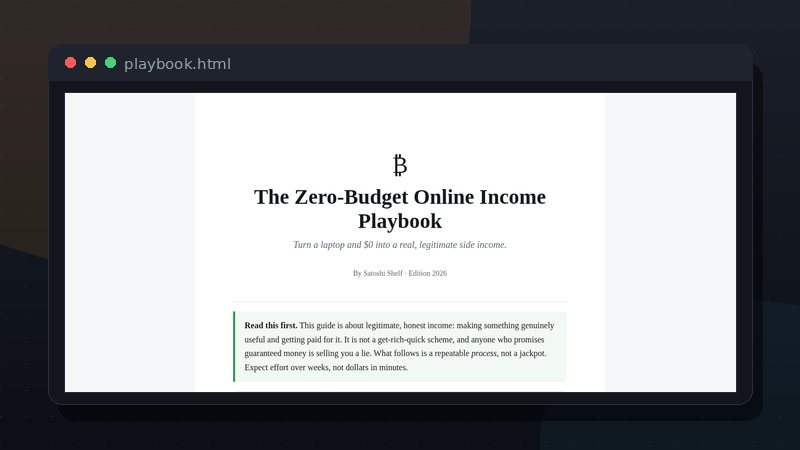 The Zero-Budget Online Income Playbook preview
