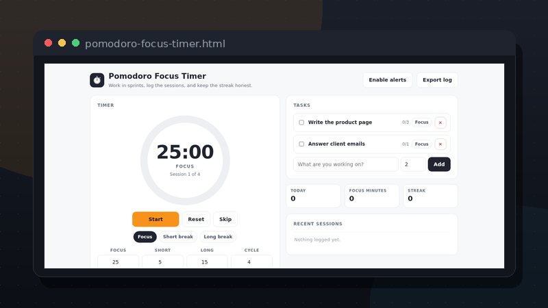 Pomodoro Focus Timer preview