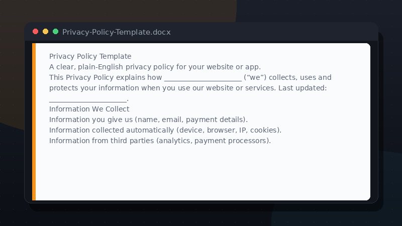 Privacy Policy Template preview