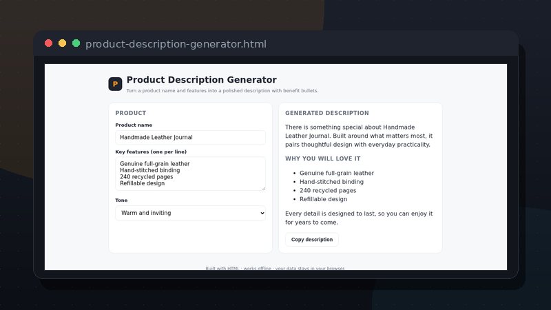 Product Description Generator preview