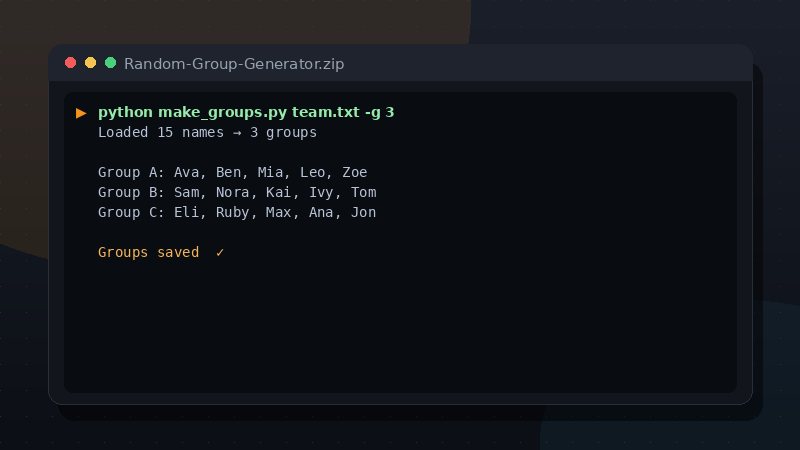 Random Group Generator preview