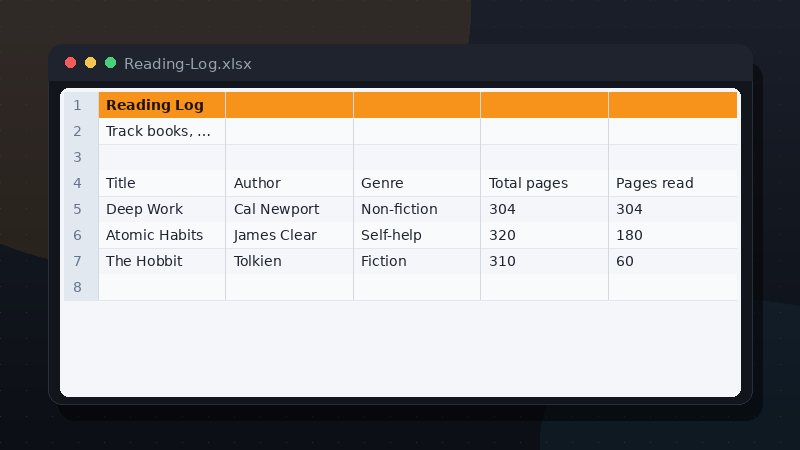 Reading Log preview
