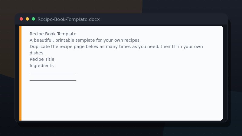 Recipe Book Template preview
