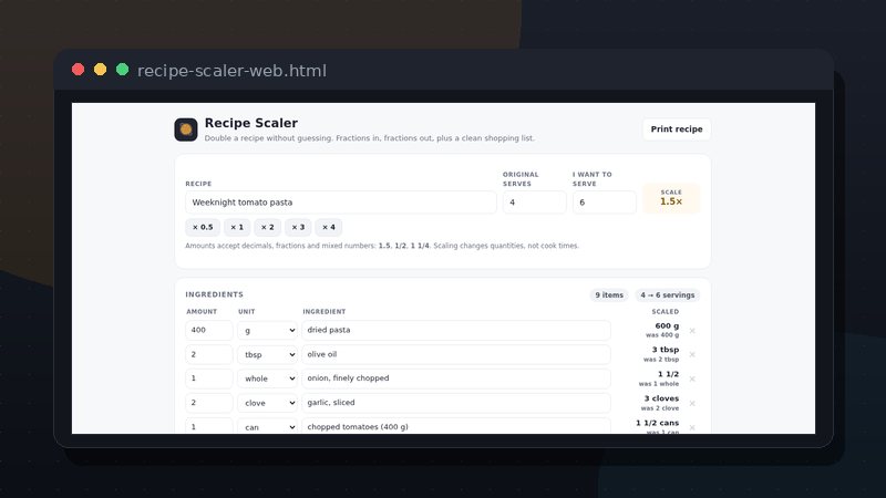 Recipe Scaler (Web) preview