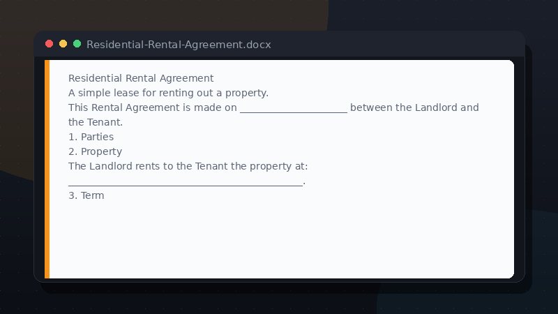 Residential Rental Agreement preview