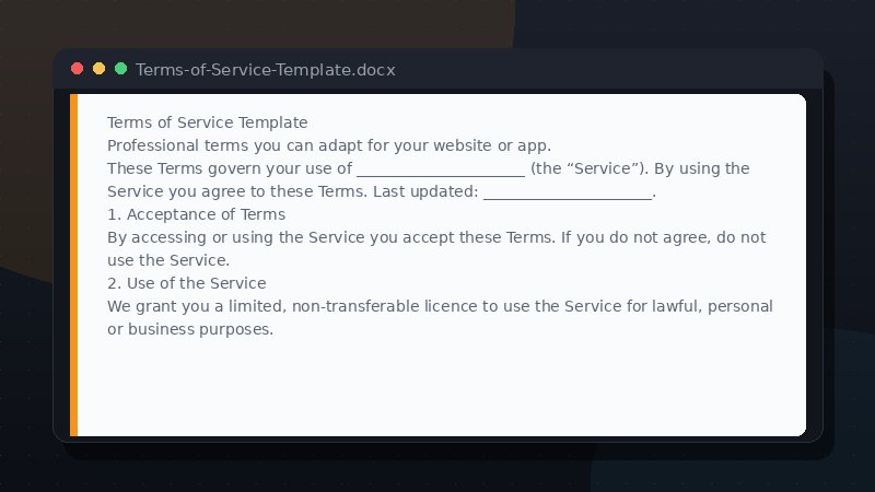 Terms of Service Template preview