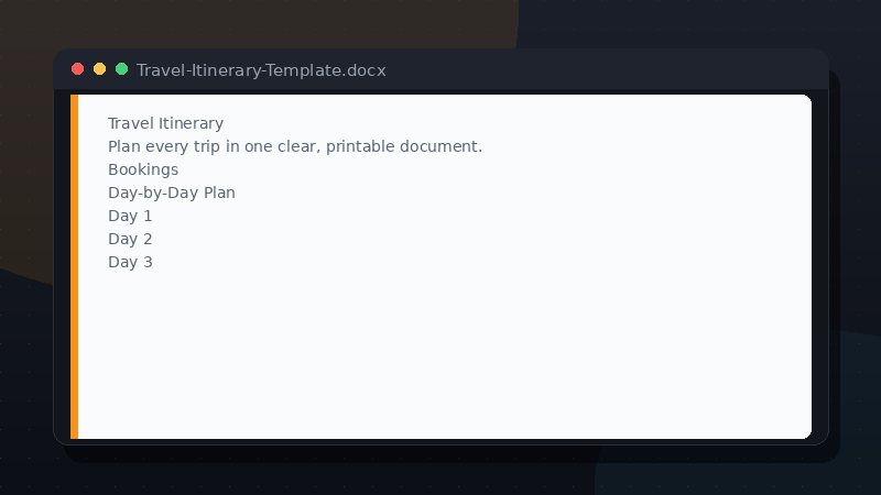 Travel Itinerary Template preview