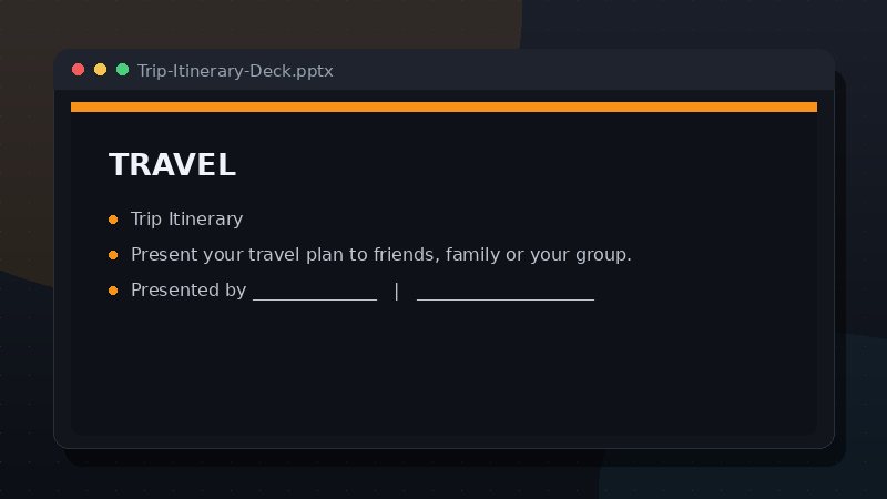Trip Itinerary Deck preview