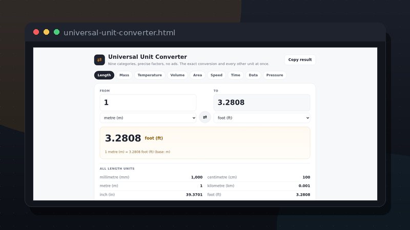 Universal Unit Converter preview