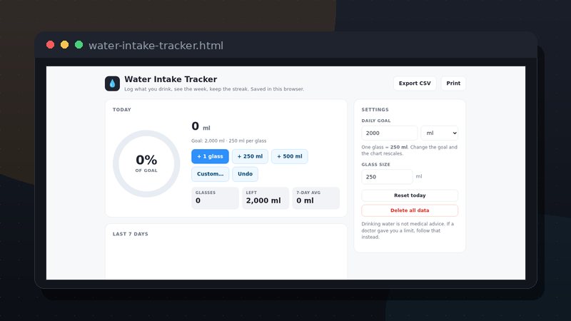Daily Water Intake Tracker preview