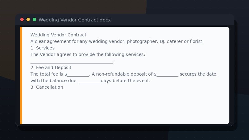 Wedding Vendor Contract preview