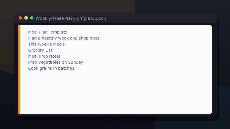 Weekly Meal Plan Template preview